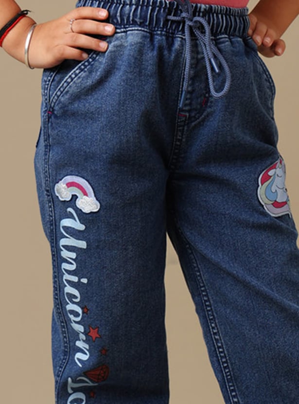 KIDSVILLE Girls Printed Jeans