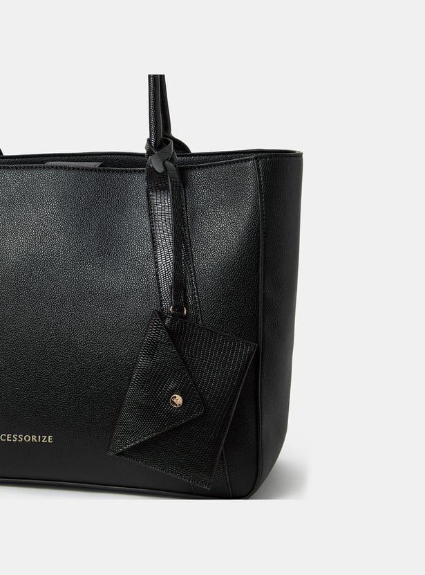 ACCESSORIZE LONDON Textured Laptop Bag with Pouch