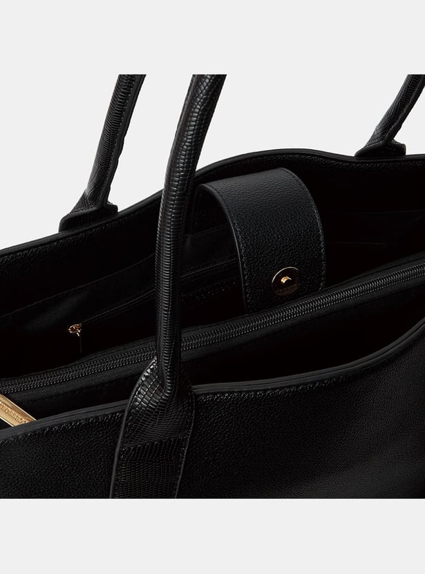ACCESSORIZE LONDON Textured Laptop Bag with Pouch