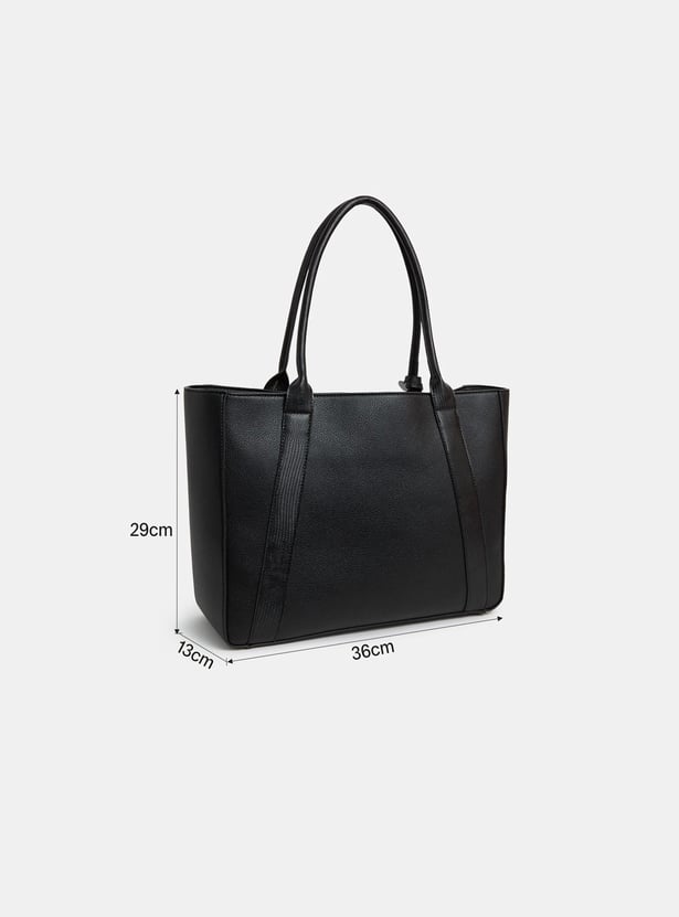 ACCESSORIZE LONDON Textured Laptop Bag with Pouch