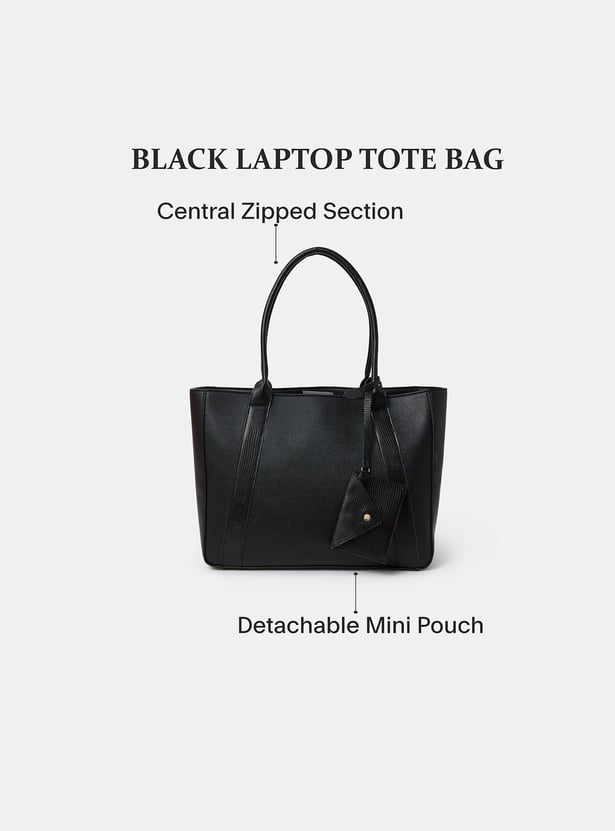 ACCESSORIZE LONDON Textured Laptop Bag with Pouch