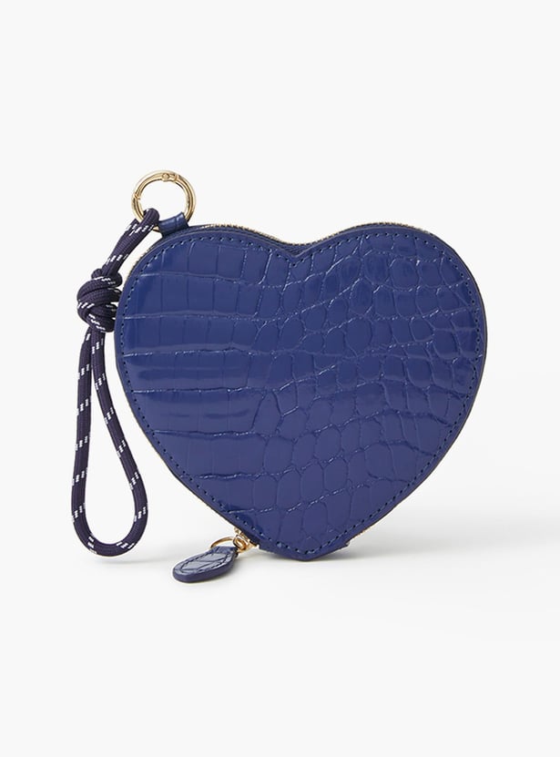 ACCESSORIZE LONDON Croc Embossed Heart-Shaped Wristlet
