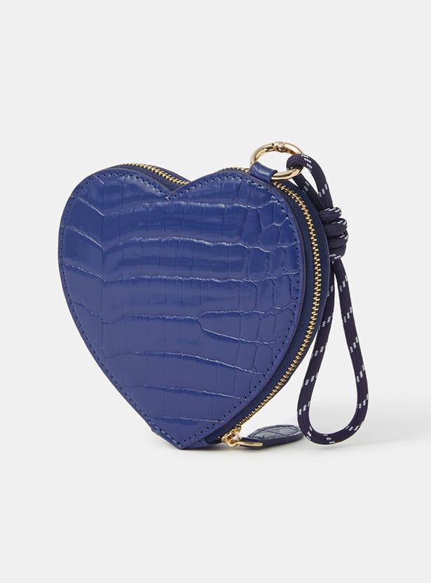 ACCESSORIZE LONDON Croc Embossed Heart-Shaped Wristlet