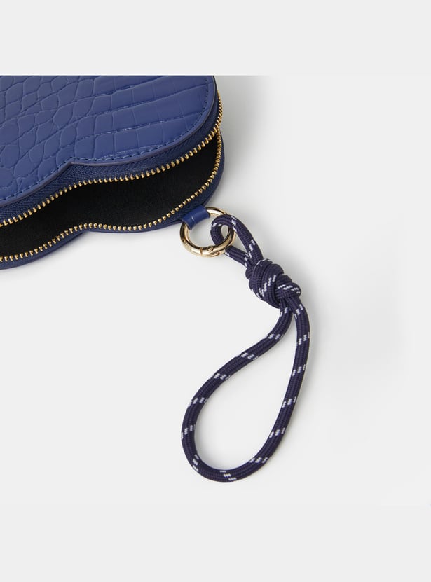 ACCESSORIZE LONDON Croc Embossed Heart-Shaped Wristlet