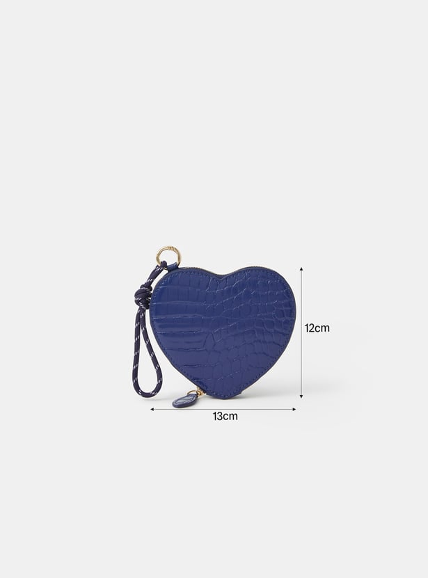 ACCESSORIZE LONDON Croc Embossed Heart-Shaped Wristlet