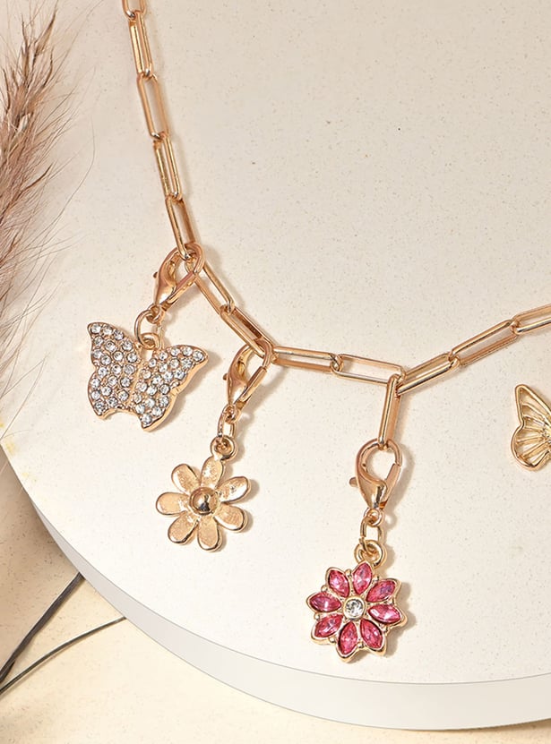 TONIQ Embellished Charm Necklace