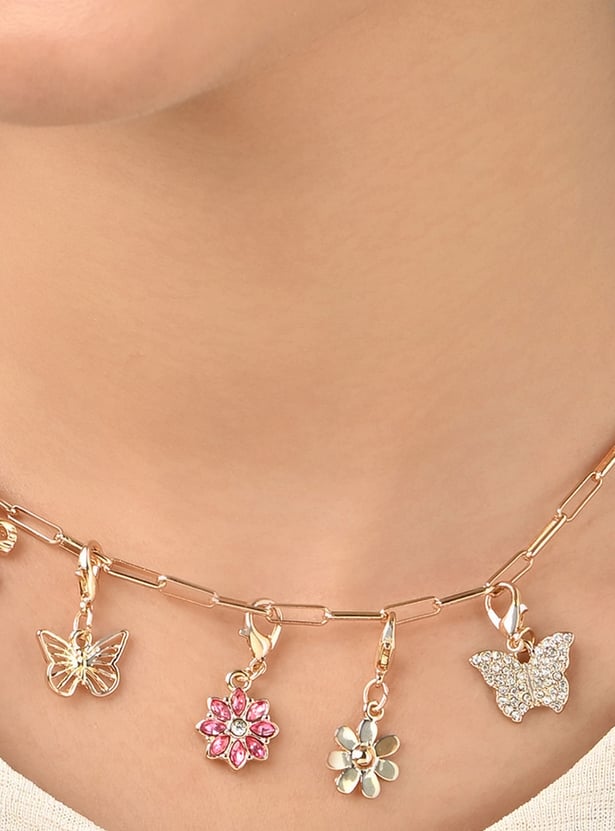TONIQ Embellished Charm Necklace