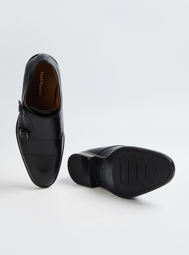 HUSH PUPPIES Solid Monk Shoes