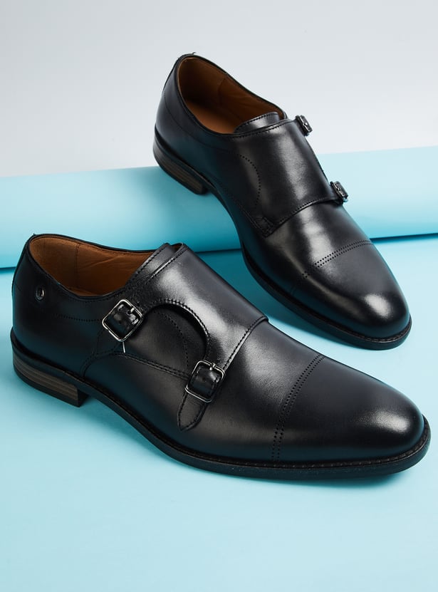 HUSH PUPPIES Solid Monk Shoes