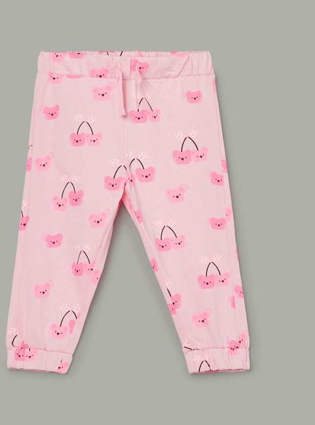 JUNIOR BABY Girls Printed Joggers - Pack of 2