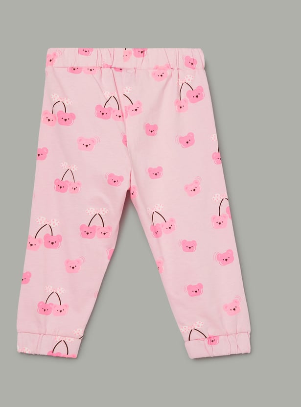 JUNIOR BABY Girls Printed Joggers - Pack of 2