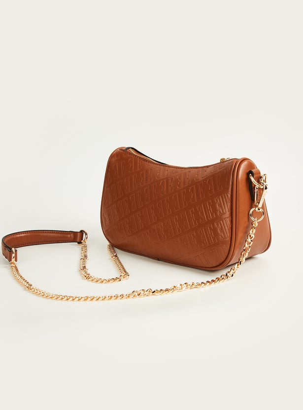 ELLE Monogram Embossed Sling Bag