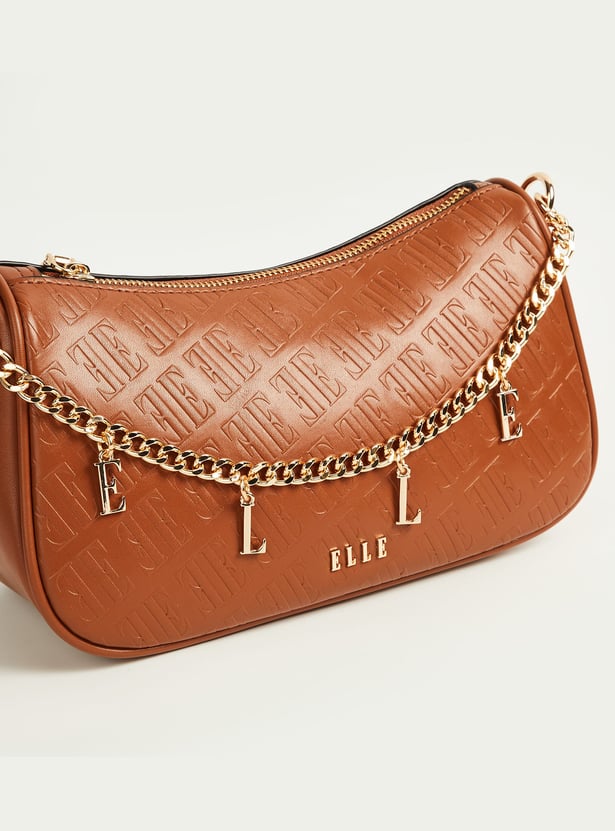 ELLE Monogram Embossed Sling Bag