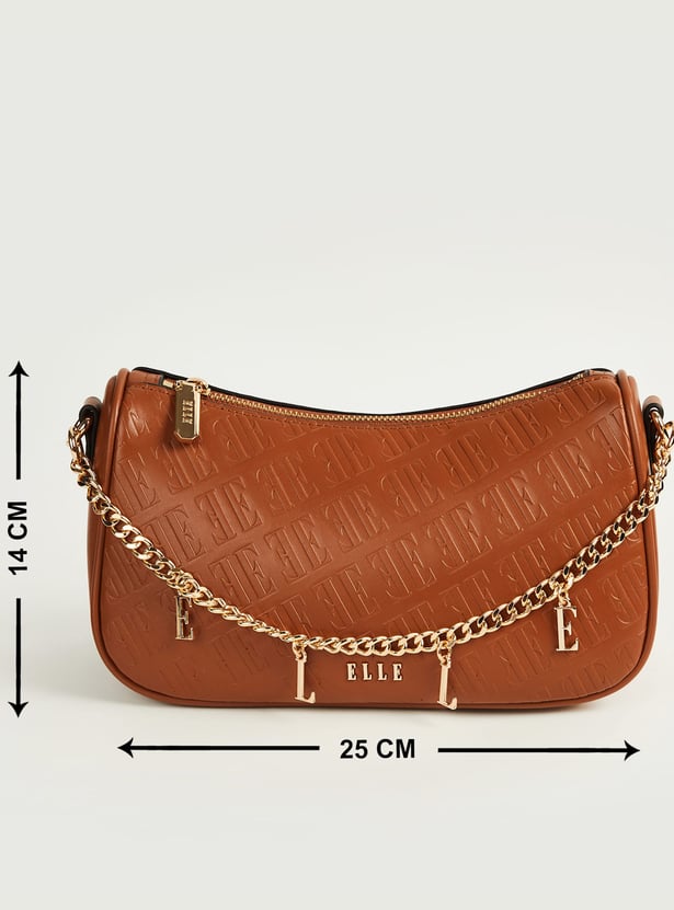 ELLE Monogram Embossed Sling Bag