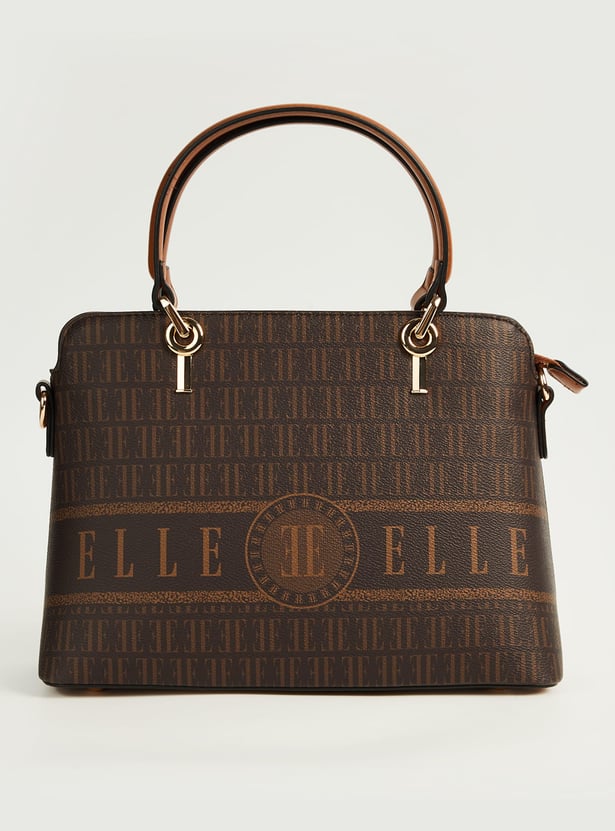 ELLE Monogram Print Handheld Bag