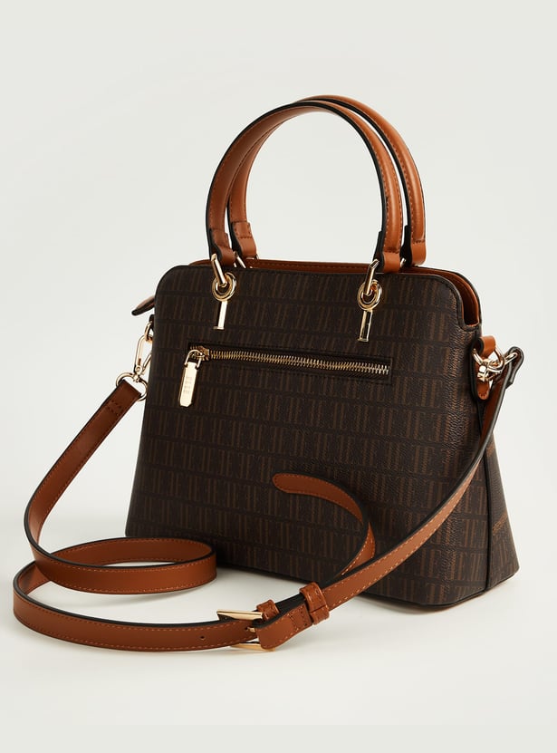 ELLE Monogram Print Handheld Bag