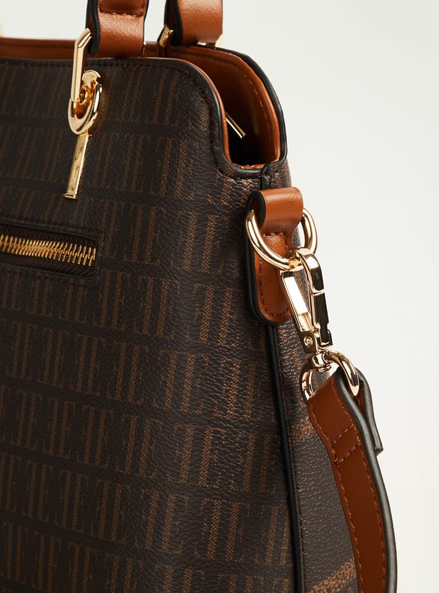 ELLE Monogram Print Handheld Bag