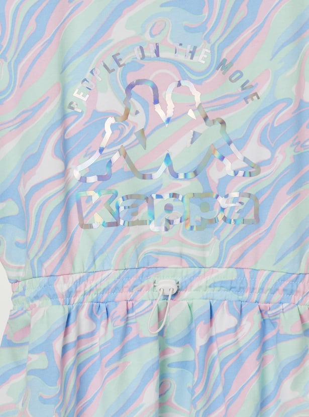 KAPPA Girls Marble Print Fit & Flare Dress