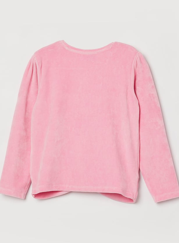 FAME FOREVER Girls Embellished Twisted Top
