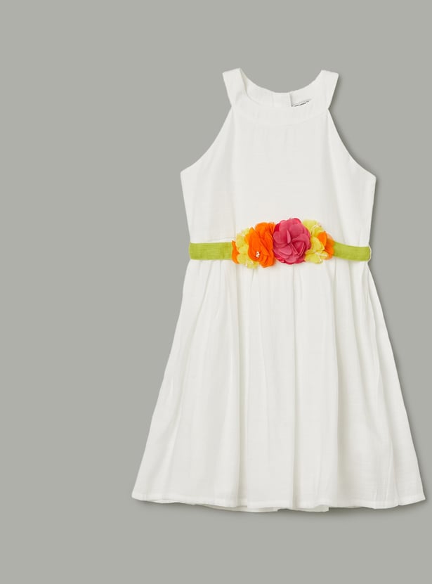 FAME FOREVER Girls Floral Applique A-Line Dress