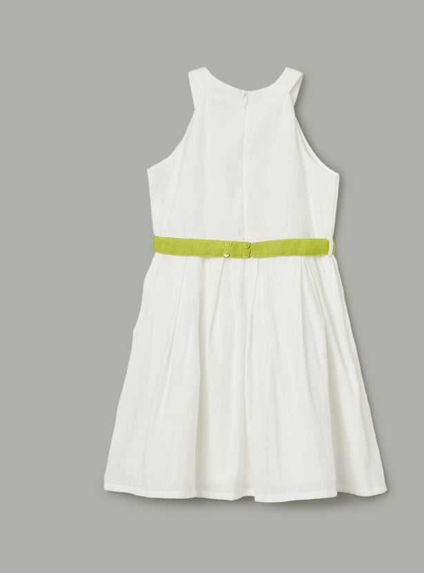 FAME FOREVER Girls Floral Applique A-Line Dress