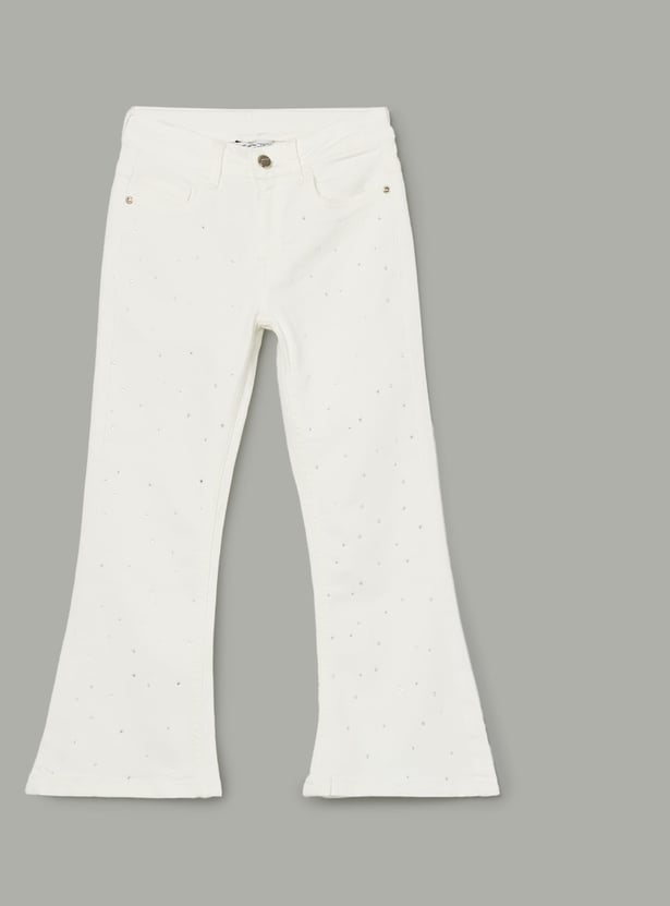 FAME FOREVER Girls Embellished Flared Jeans