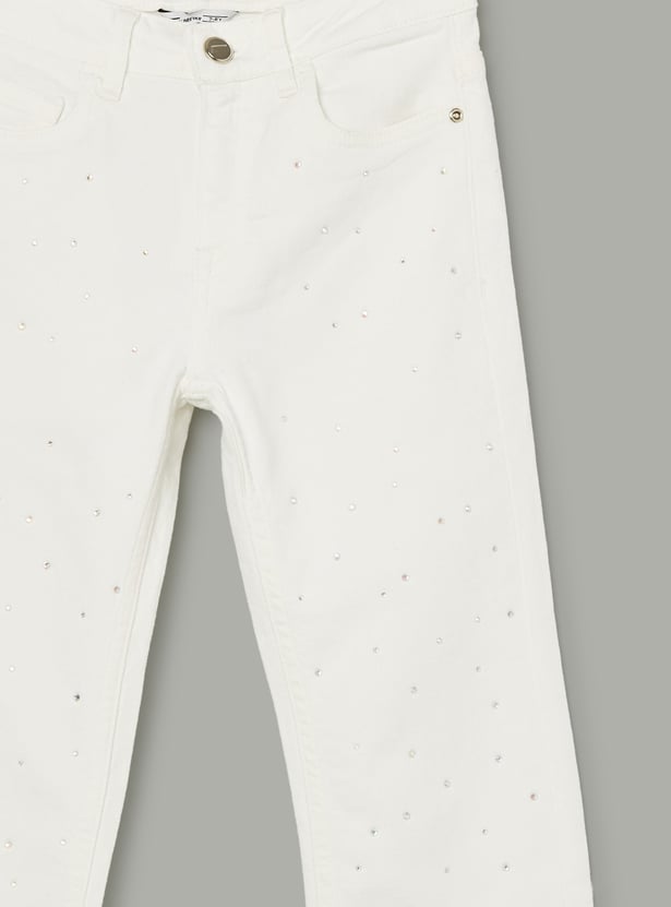FAME FOREVER Girls Embellished Flared Jeans