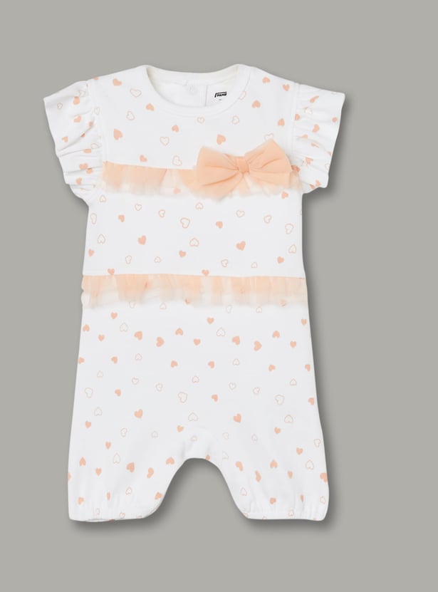 FAME FOREVER Girls Heart Print Rompers