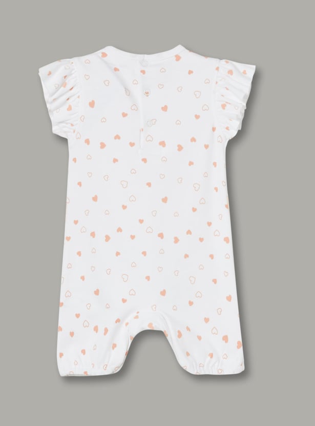 FAME FOREVER Girls Heart Print Rompers