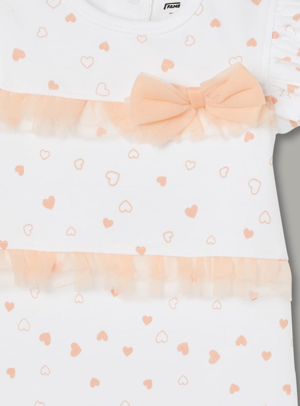 FAME FOREVER Girls Heart Print Rompers
