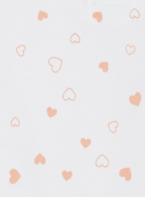FAME FOREVER Girls Heart Print Rompers
