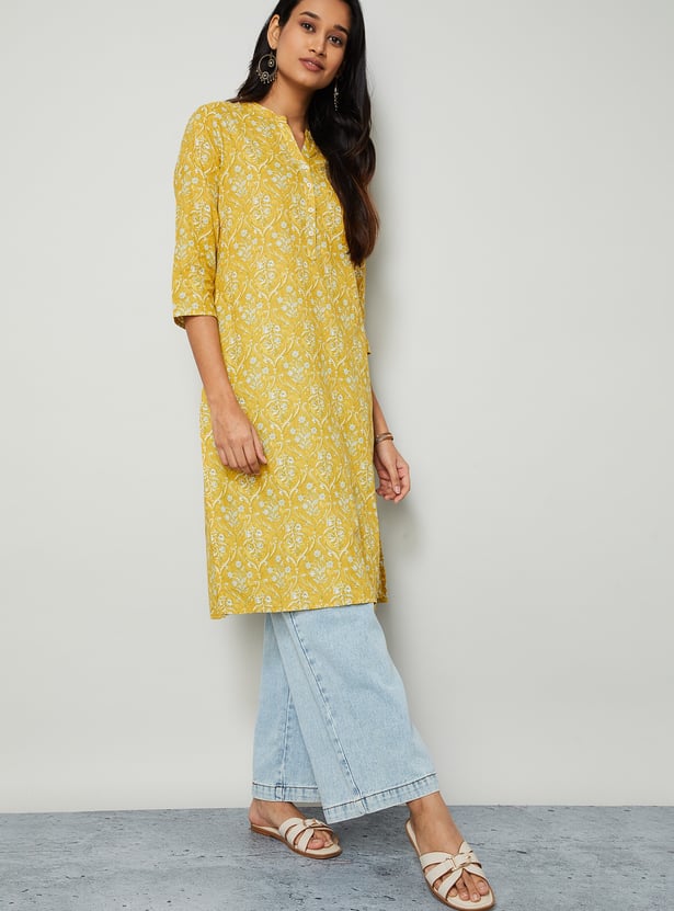 MELANGE Floral Print Straight Kurta