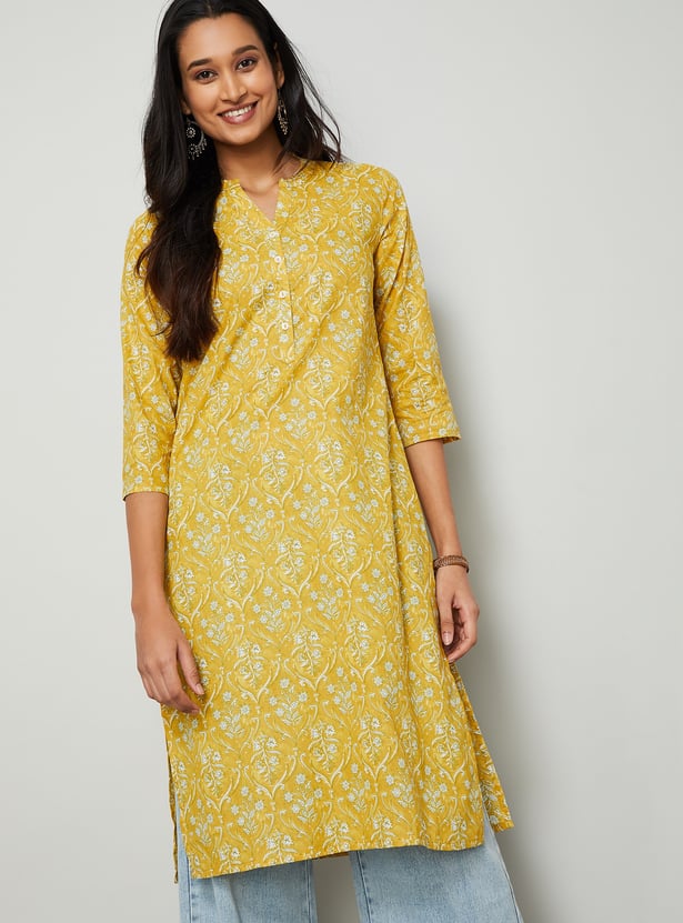 MELANGE Floral Print Straight Kurta