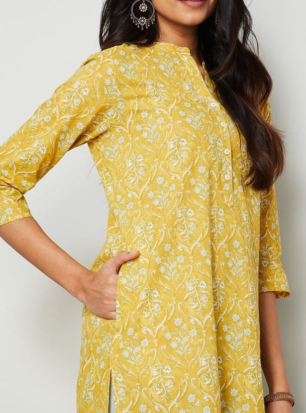 MELANGE Floral Print Straight Kurta