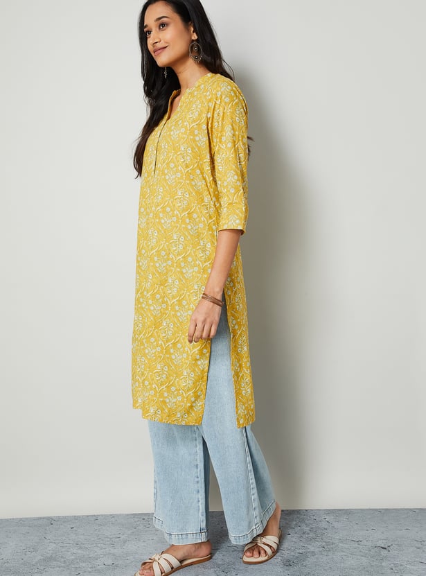 MELANGE Floral Print Straight Kurta