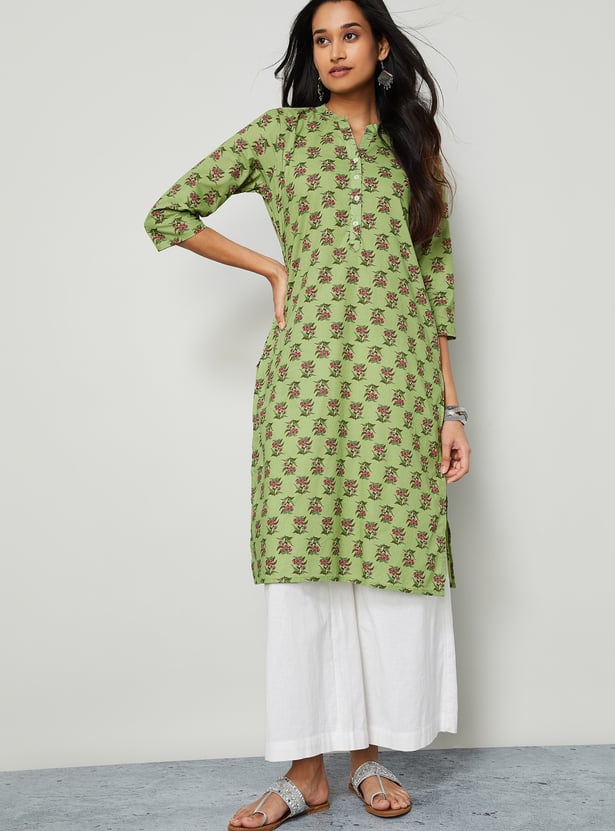 MELANGE Floral Print Straight Kurta