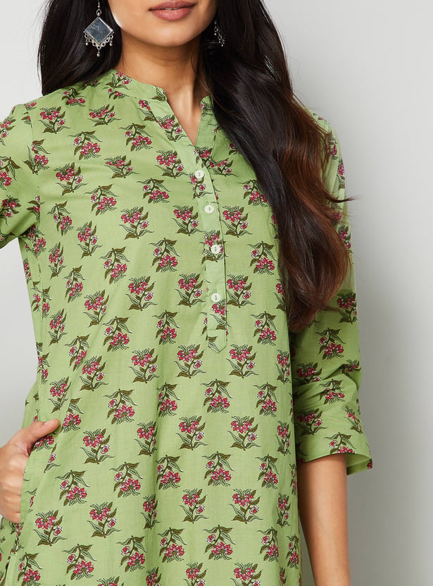 MELANGE Floral Print Straight Kurta