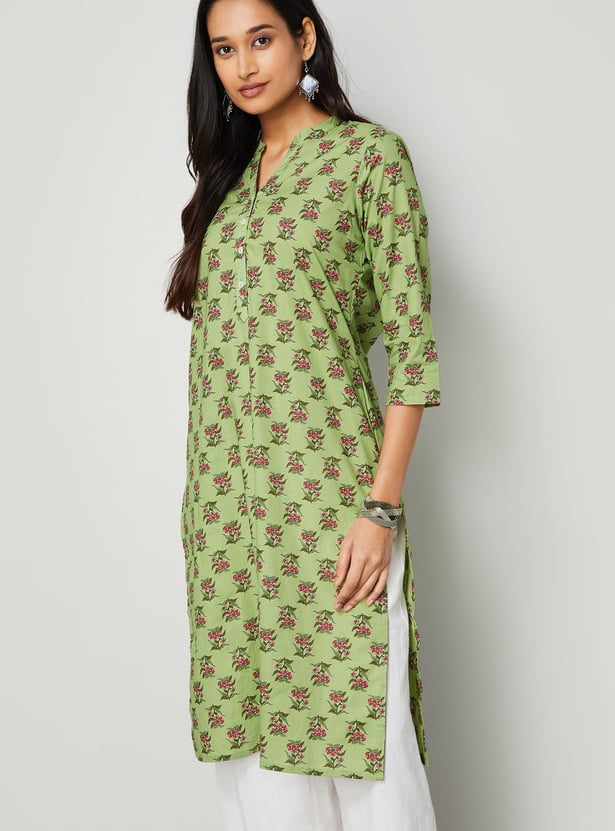 MELANGE Floral Print Straight Kurta