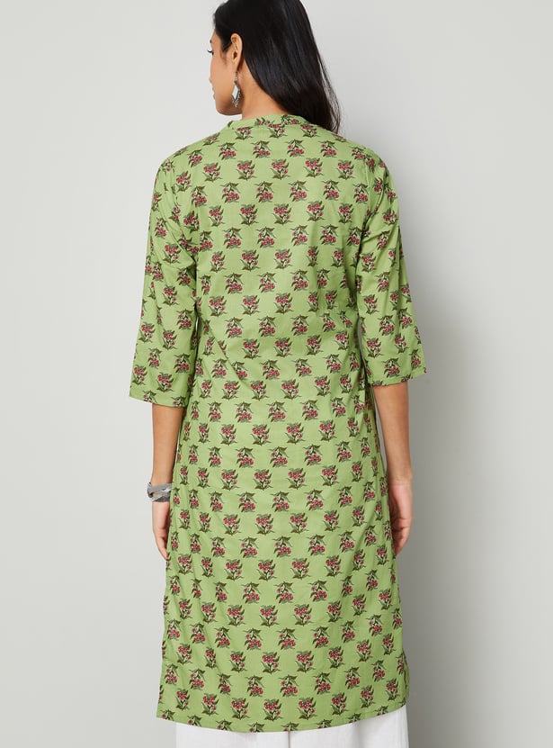 MELANGE Floral Print Straight Kurta