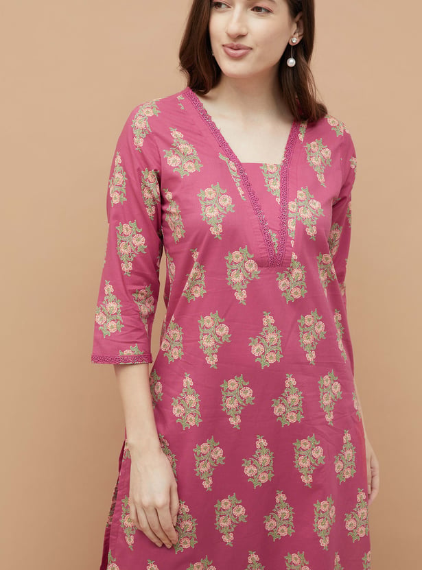 MELANGE Floral Print Kurta Set