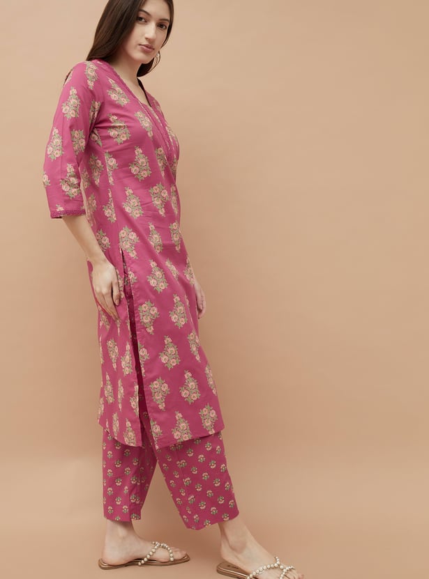 MELANGE Floral Print Kurta Set