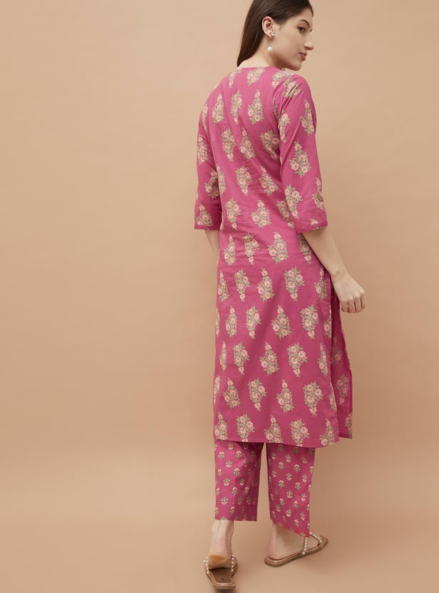 MELANGE Floral Print Kurta Set
