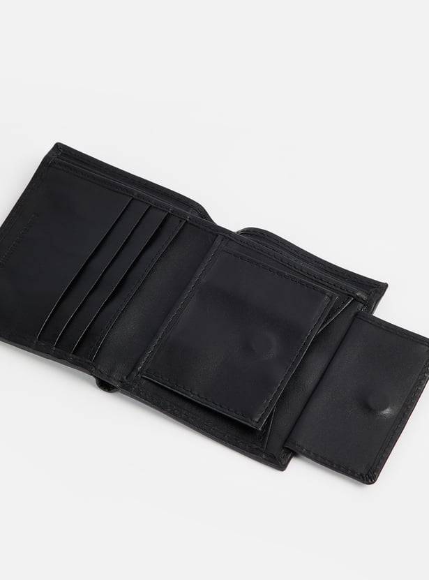 LOUIS PHILIPPE Croc Embossed Leather Bi-Fold Wallet