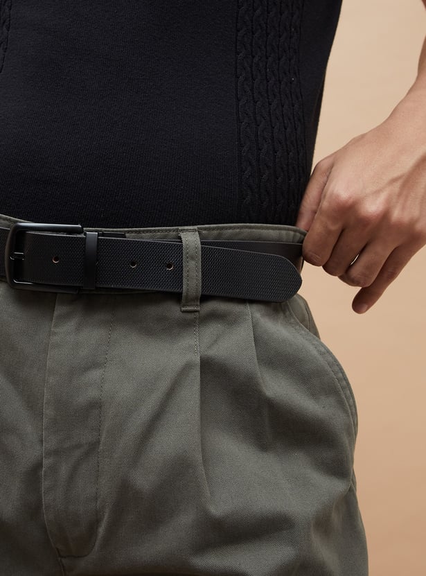CODE Textured Leather Reversible Belt