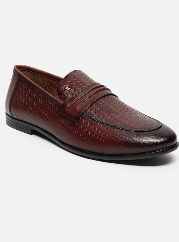 LOUIS PHILIPPE Textured Slip-Ons
