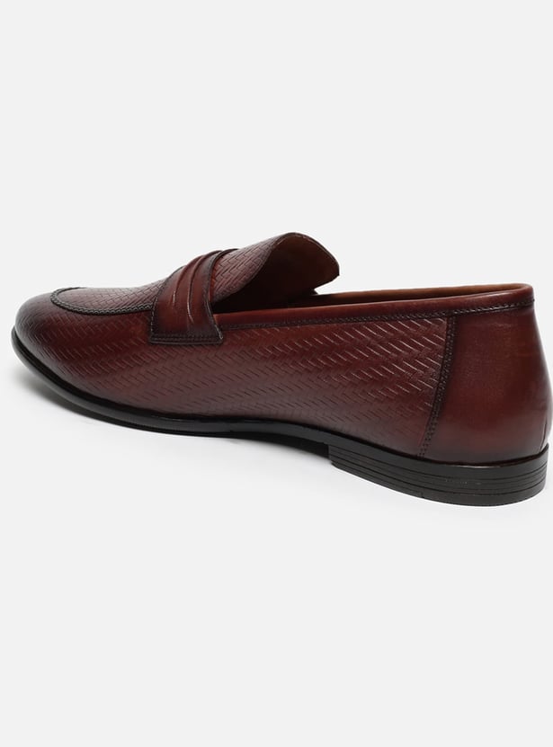 LOUIS PHILIPPE Textured Slip-Ons