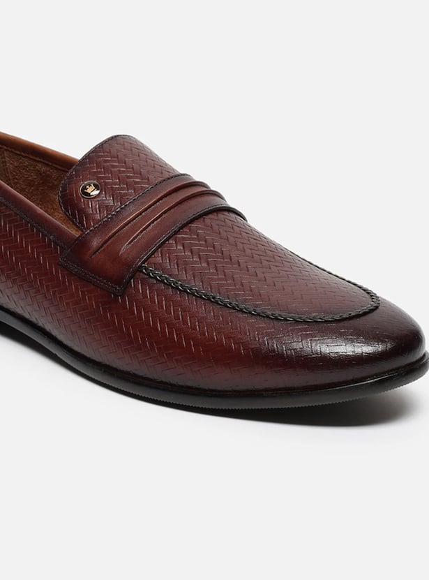 LOUIS PHILIPPE Textured Slip-Ons