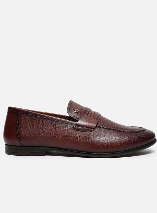 LOUIS PHILIPPE Textured Slip-Ons