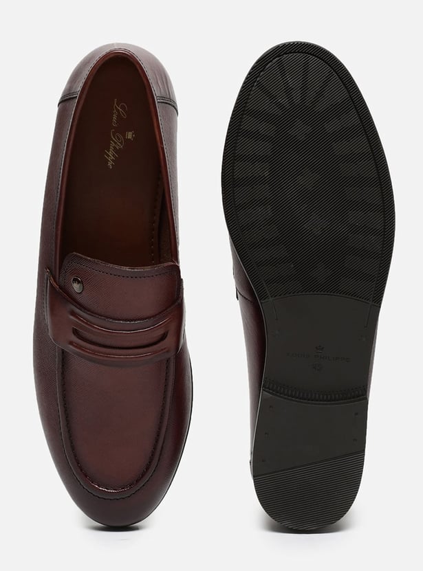LOUIS PHILIPPE Textured Slip-Ons