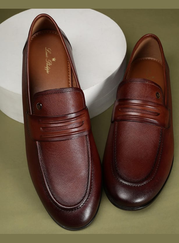 LOUIS PHILIPPE Textured Slip-Ons